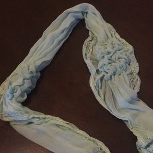 Light blue scarf...